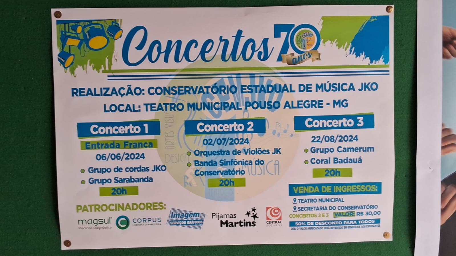 CONCERTOS 70 ANOS CONSERVATÓRIO JKO